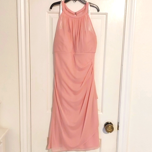 f15612 bridesmaid dress Cowl Front Satin Bridesmaid Dress main image 1